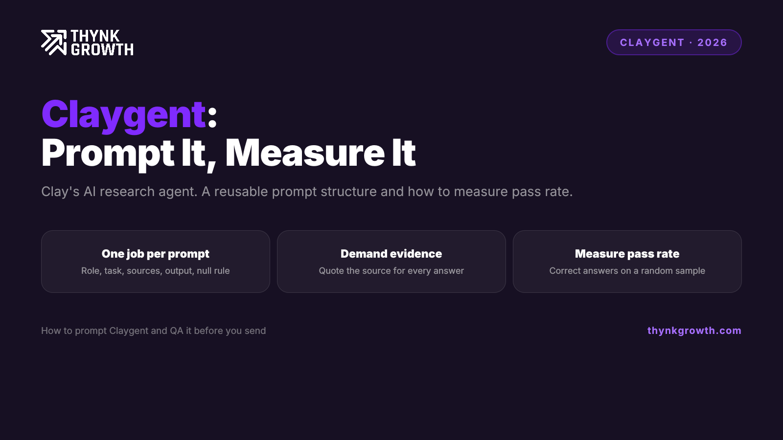 Claygent Explained: What It Does, How to Prompt It and How to Measure Pass Rates